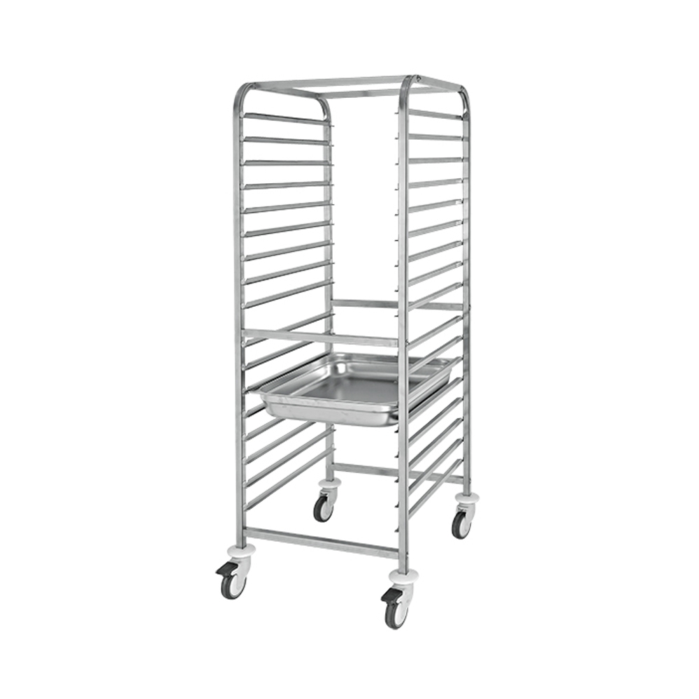 Carucior inox colectare 17 cuve GN1/1