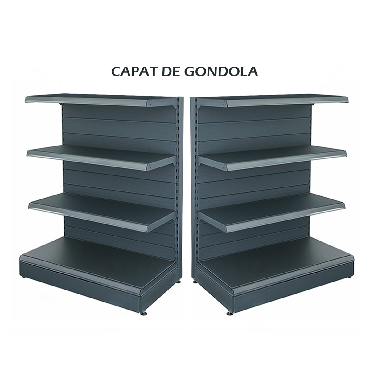 Raft metalic capat de gondola 100*140 baza 40 cm si 3 polite de 30 cm