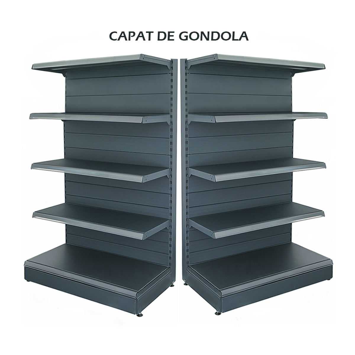 Raft metalic capat de gondola 100*180 baza 50 cm si 4 polite de 40 cm