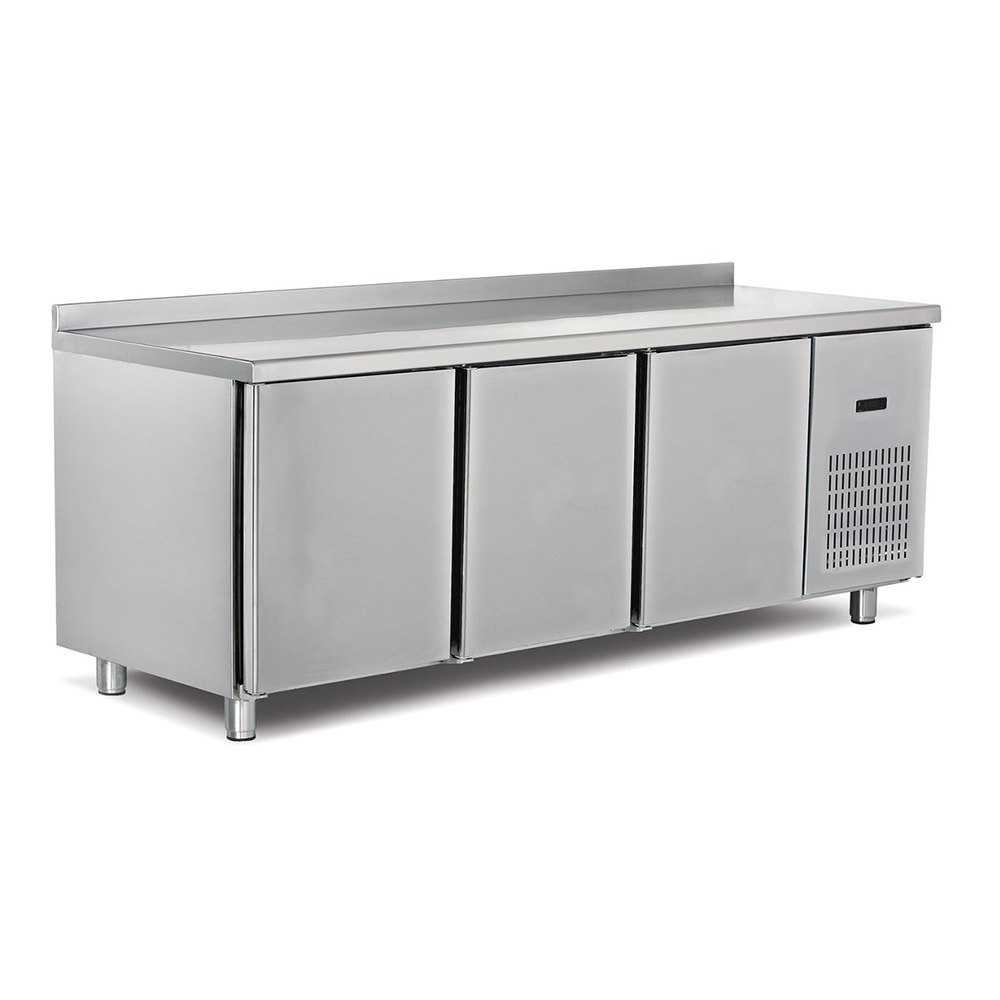 Masa rece, profesionala, inox, 3 usi, 200*60*85 cm