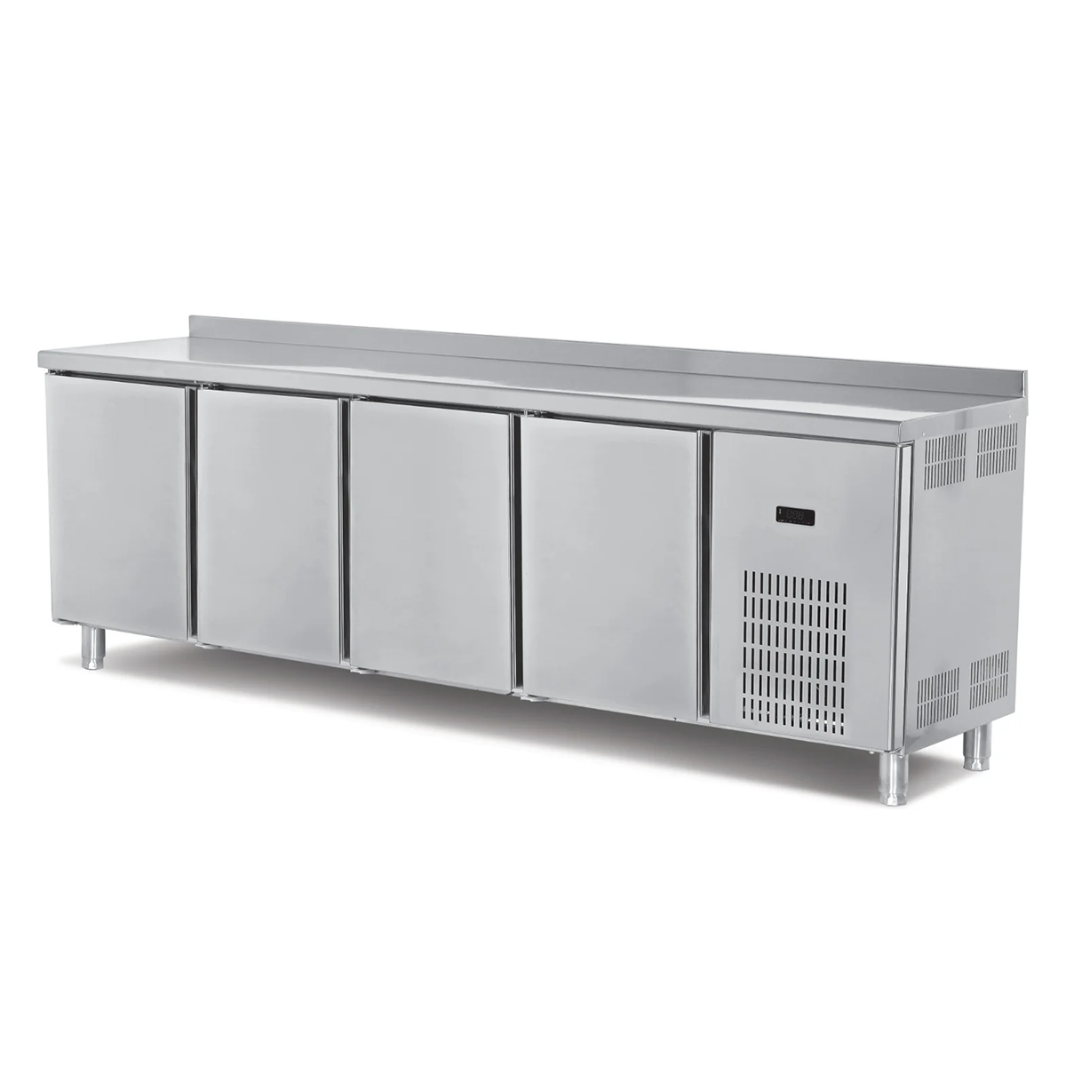 Masa rece, profesionala, inox, 4 usi, 255*60*85 cm