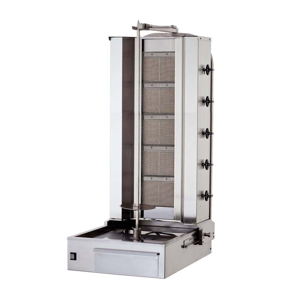 Aparat shaorma kebab pe gaz cu 5 arzatoare