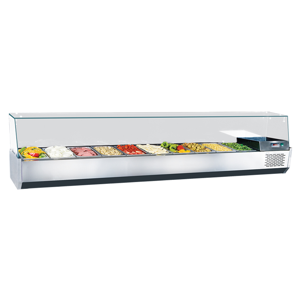 Vitrina ingrediente, FRENOX, inox, 10 cuve GN 1/3, 210*39*46 cm