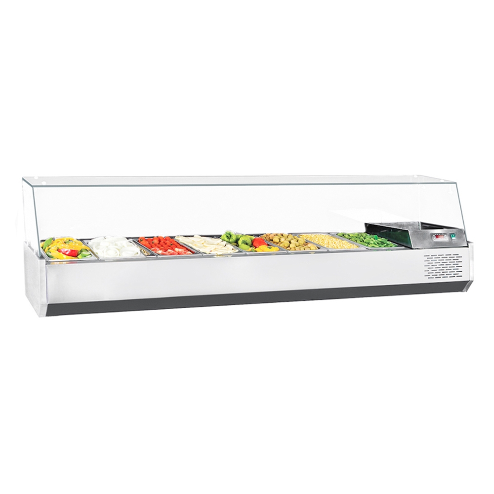 Vitrina ingrediente, FRENOX, inox, 8 cuve GN 1/3, 187*39*46 cm
