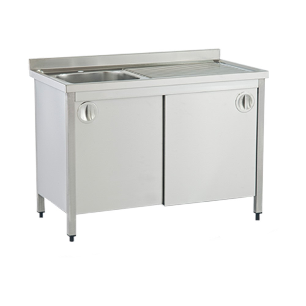 Spalator cu 1 cuva pe partea dreapta, dulap, inox, 120*70*85 cm