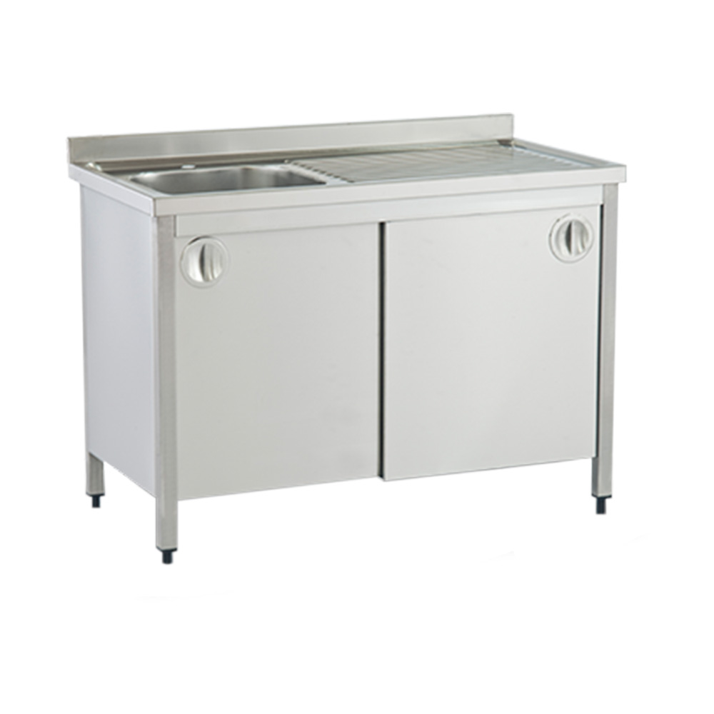 Spalator cu 1 cuva si dulap, inox, 140*70*85 cm