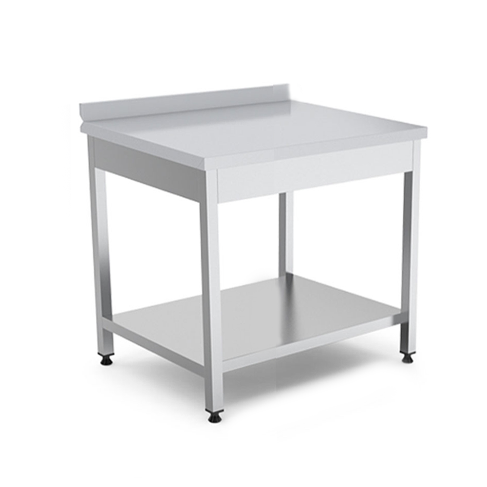 Masa de lucru inox cu polita inferioara si roti 60*60*85