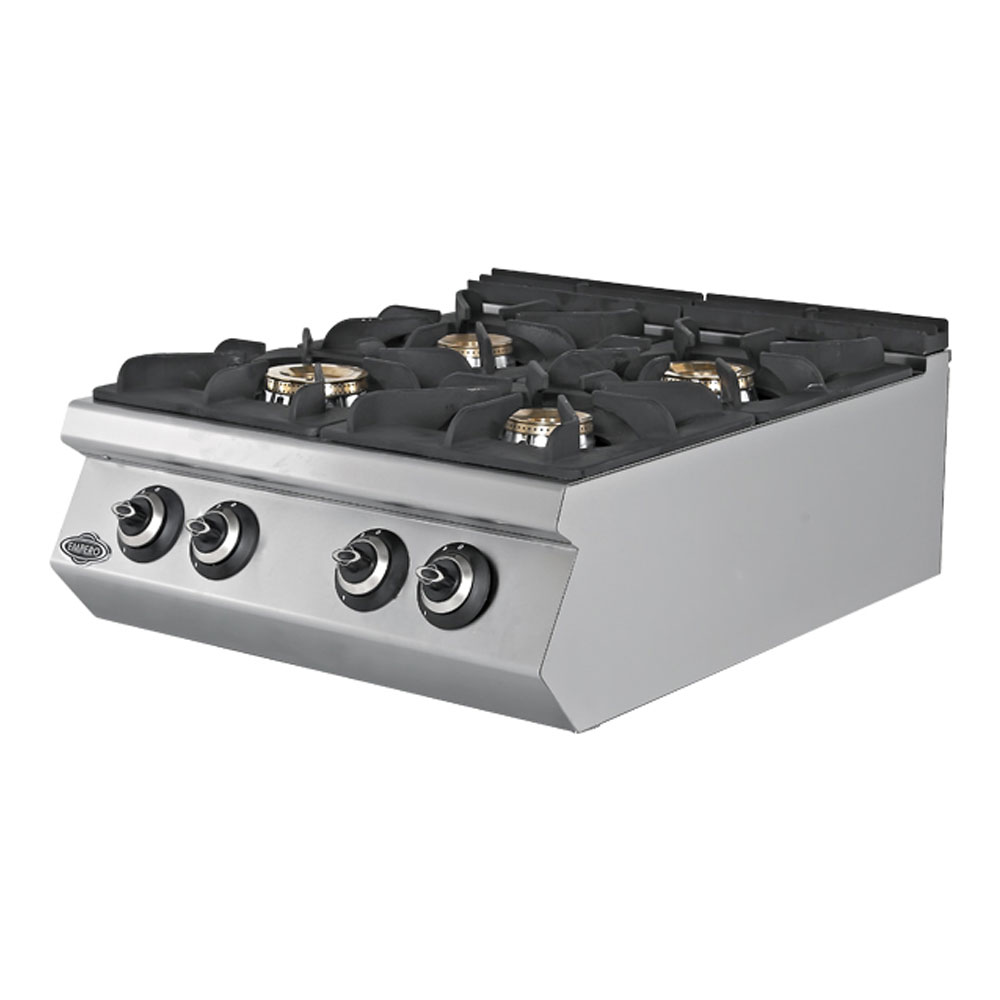 Masina de gatit pe gaz, inox, cu 4 arzatoare PLUS, 80*73*30 cm