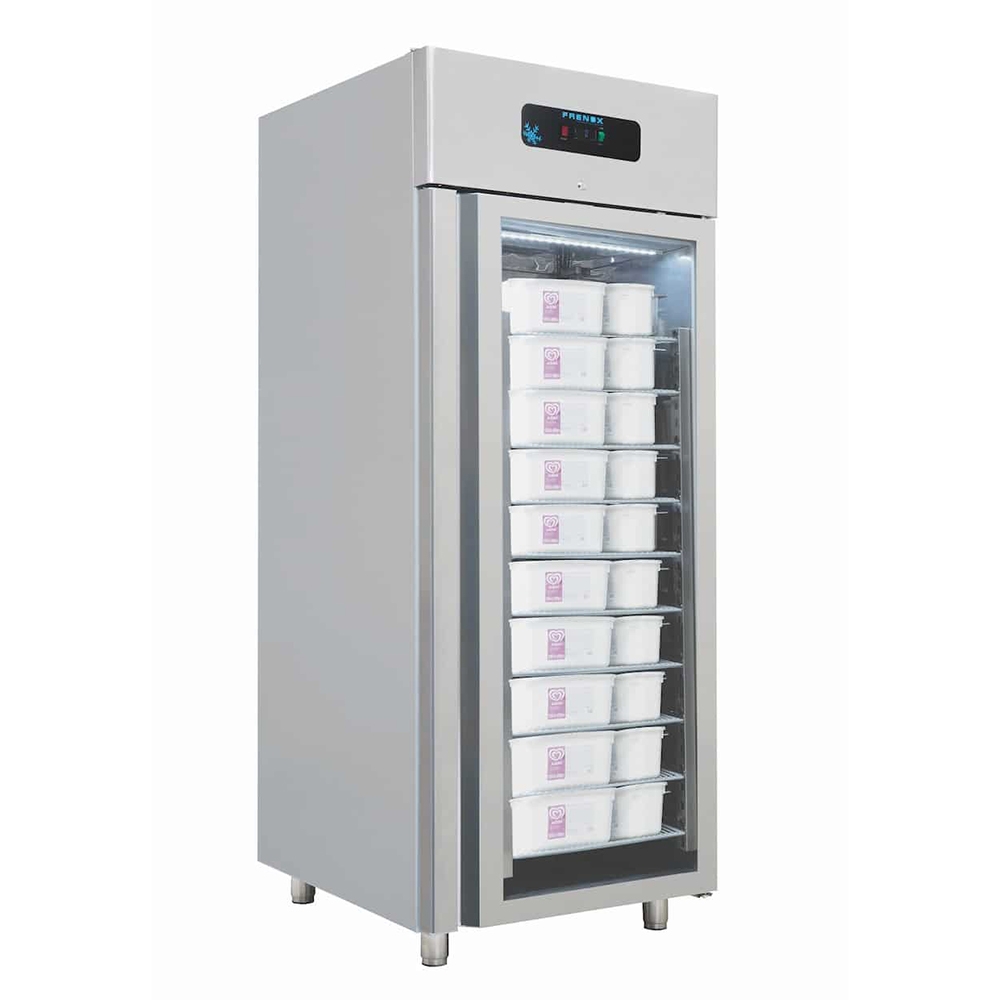 Dulap congelare vertical inox, FRENOX cu 1 usa cu geam, pentru inghetata, 785 lt