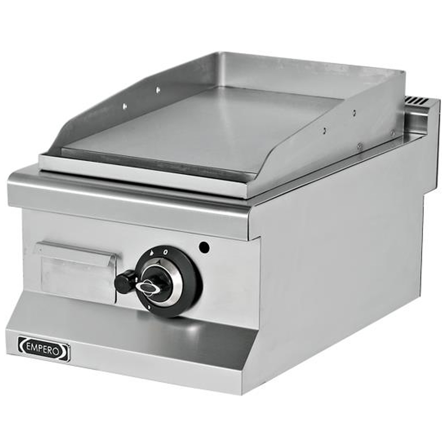 Grill pe gaz simplu profesional, inox, cu suprafata neteda cromata, 40*64*29 cm