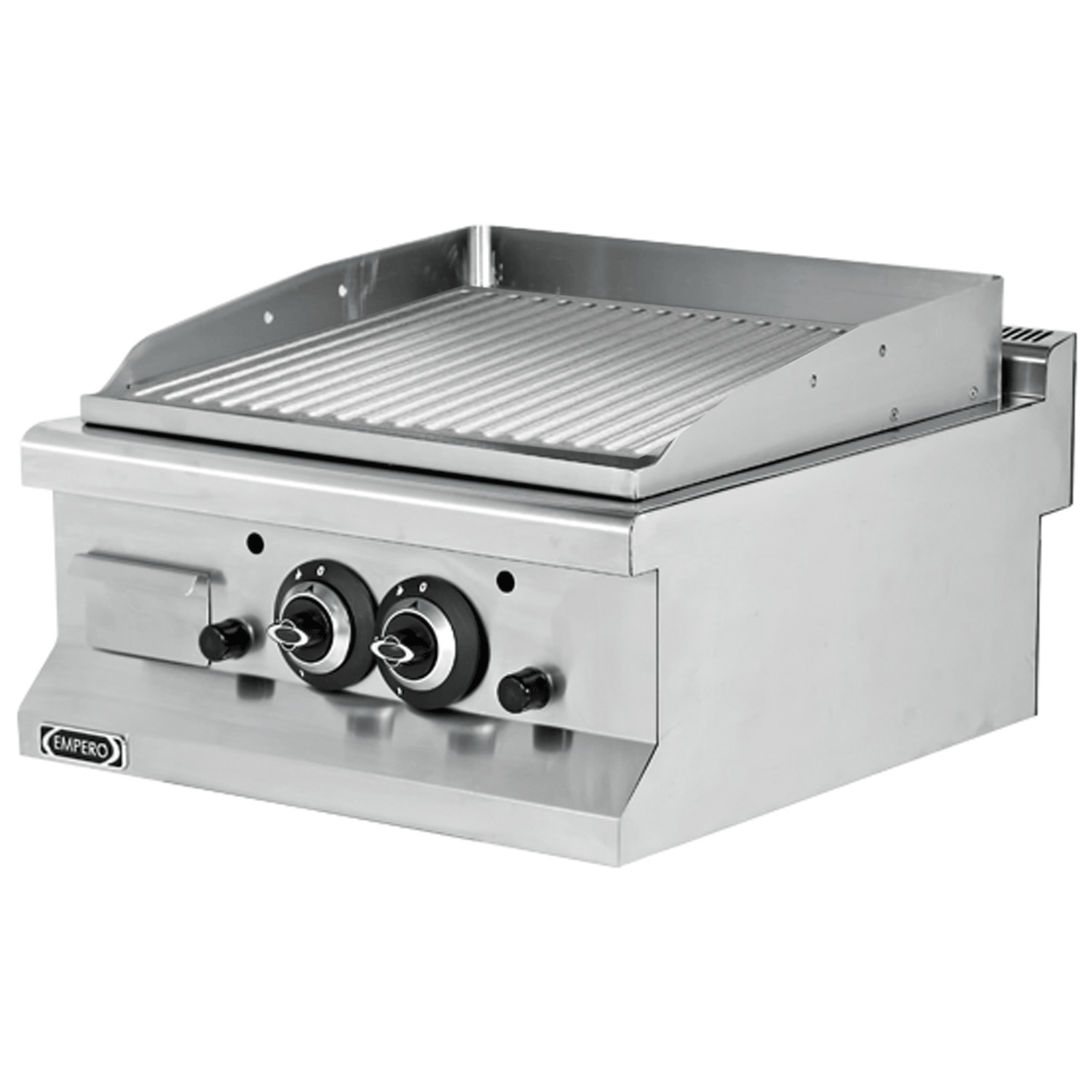 Grill electric profesional, inox, cu suprafata striata, 60*64*29 cm