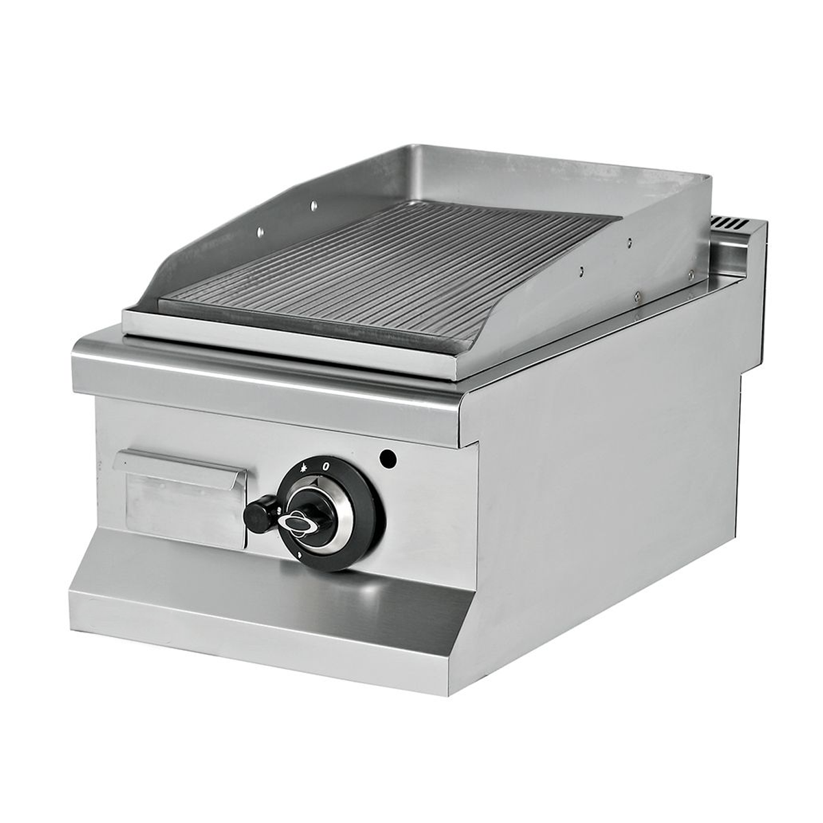 Grill electric profesional, inox, cu suprafata striata cromata, 40*64*29 cm