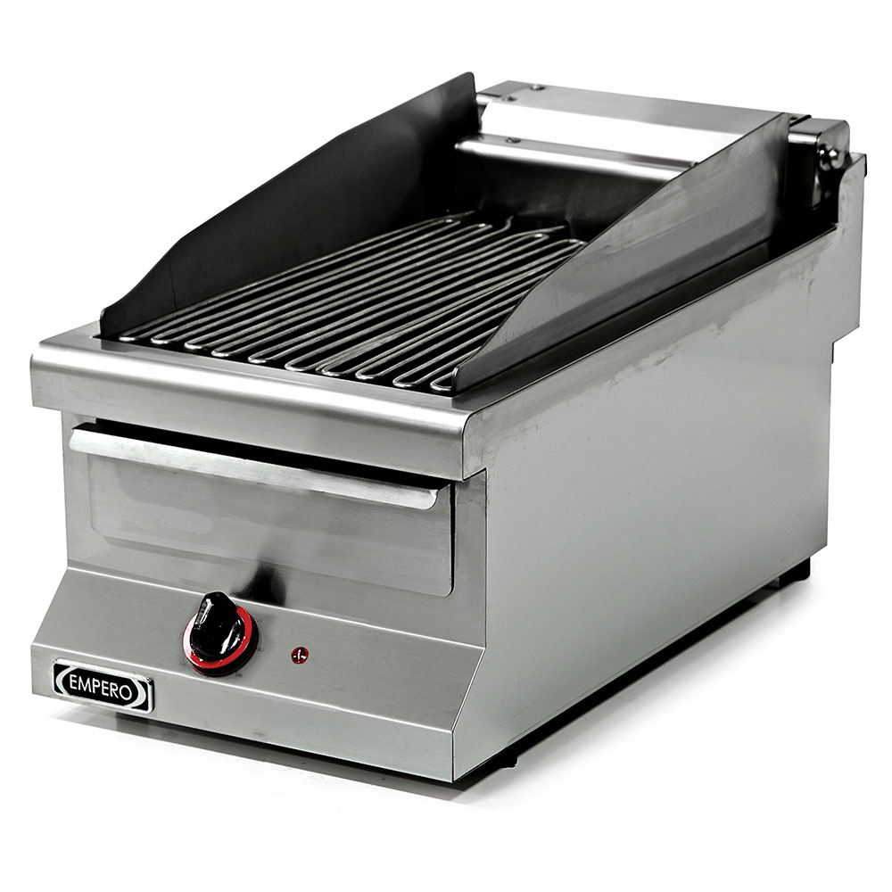 Grill electric profesional, inox, cu roca vulcanica si steamer, 40*64*29 cm