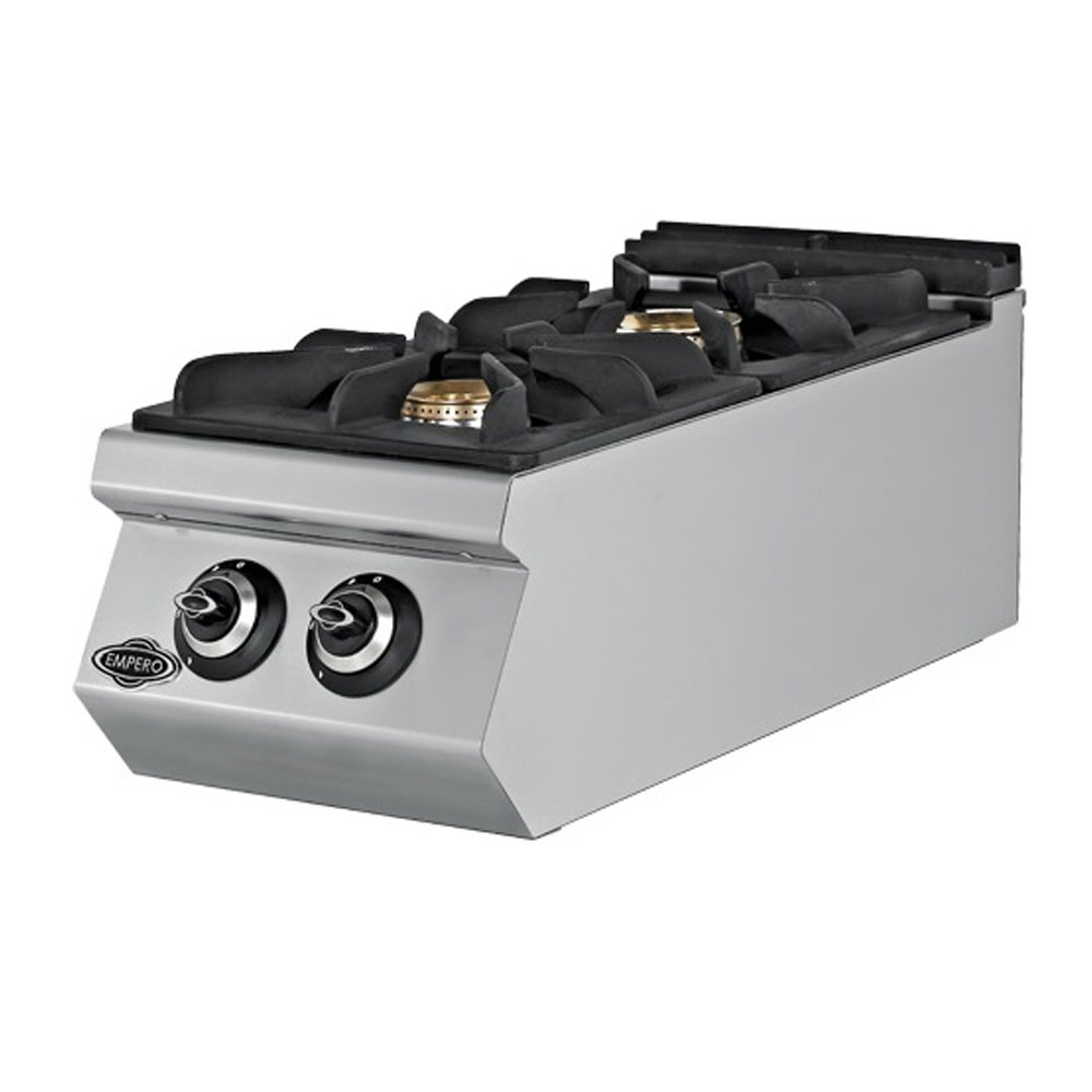 Masina de gatit pe gaz, inox, cu 2 arzatoare PLUS, 40*73*30 cm