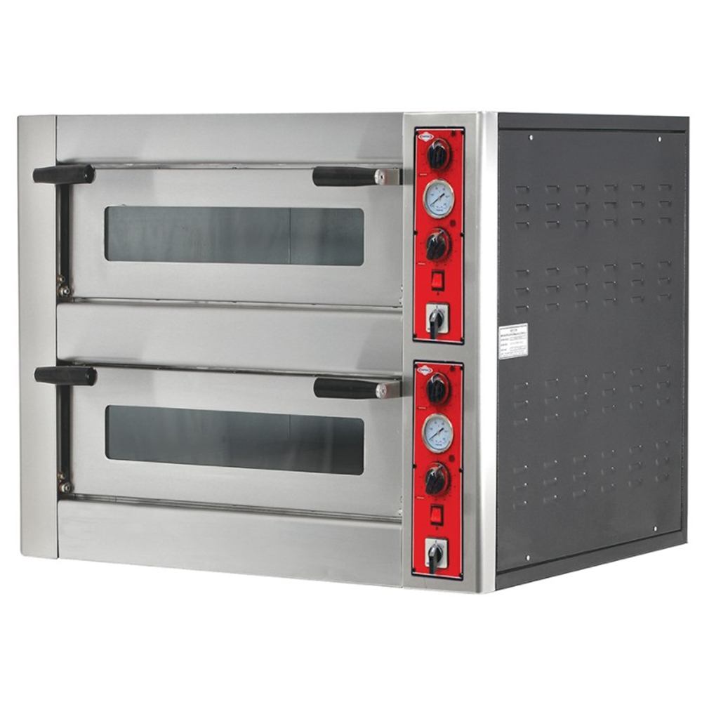 Cuptor profesional pentru pizza, electric, 2 vetre, 5+5 pizza / 30 cm , 119*81*76 cm