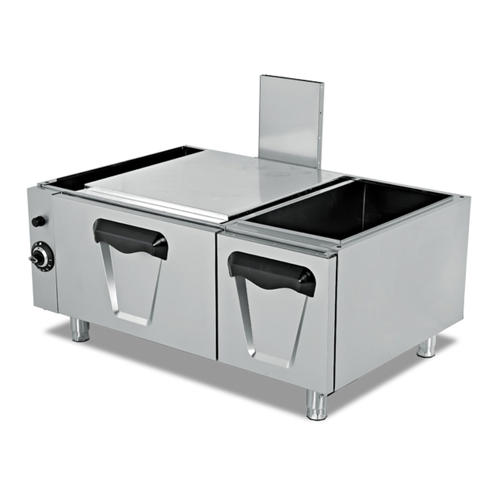 Cuptor profesional, inox, pe gaz, dulap inchis, 2*GN 2/1