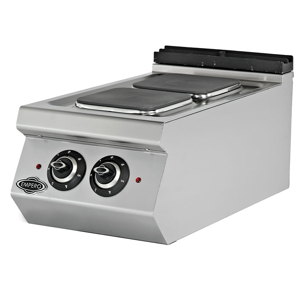 Masina de gatit electrica, inox, cu 2 plite PLUS, 40*73*30 cm