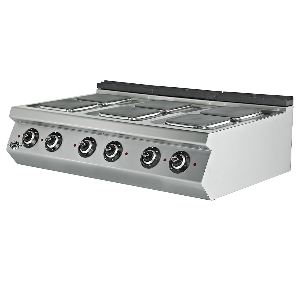 Masina de gatit electrica, inox, cu 6 plite PLUS, 120*73*30 cm