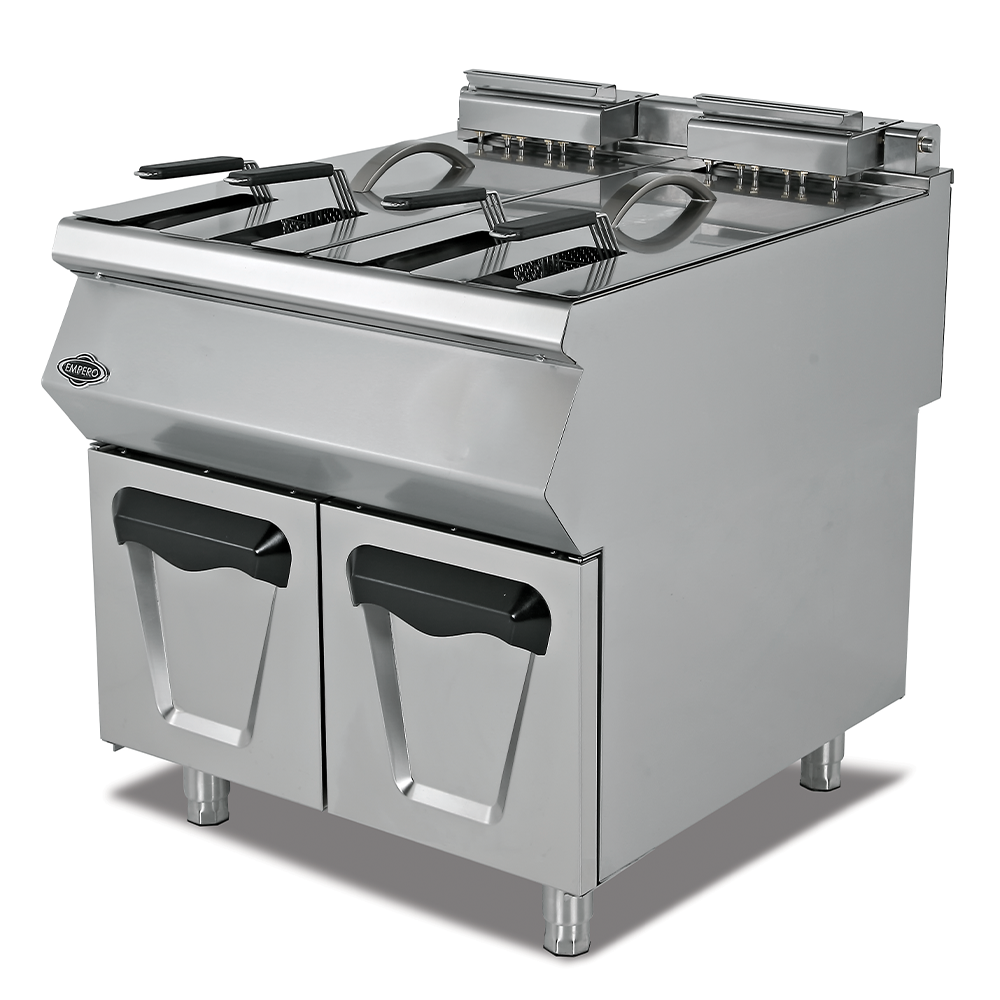 Friteuza pe gaz profesionala, inox, cu 2 cuve, 2*16 lt