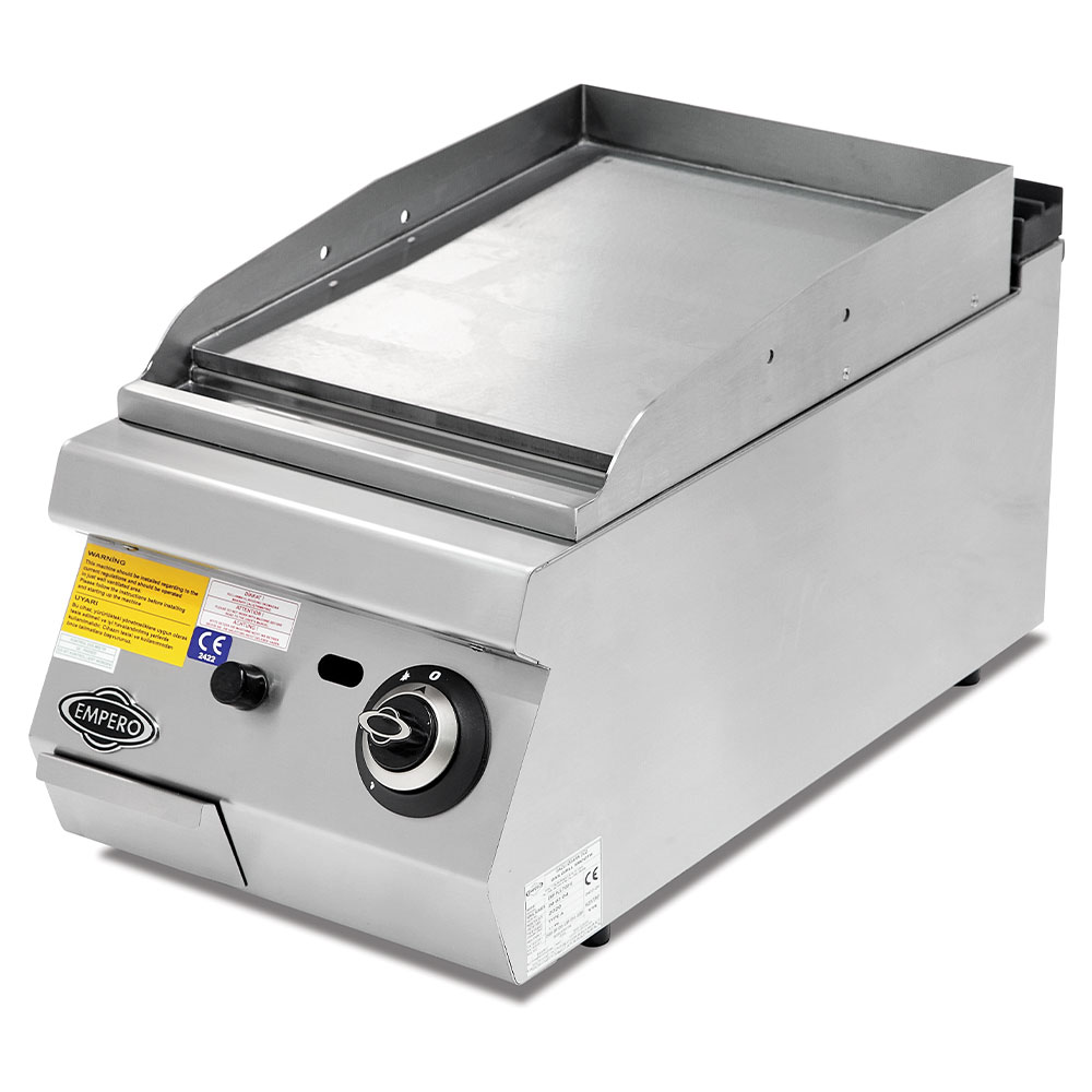 Grill pe gaz profesional, inox, cu suprafata neteda PLUS, 40*73*30 cm