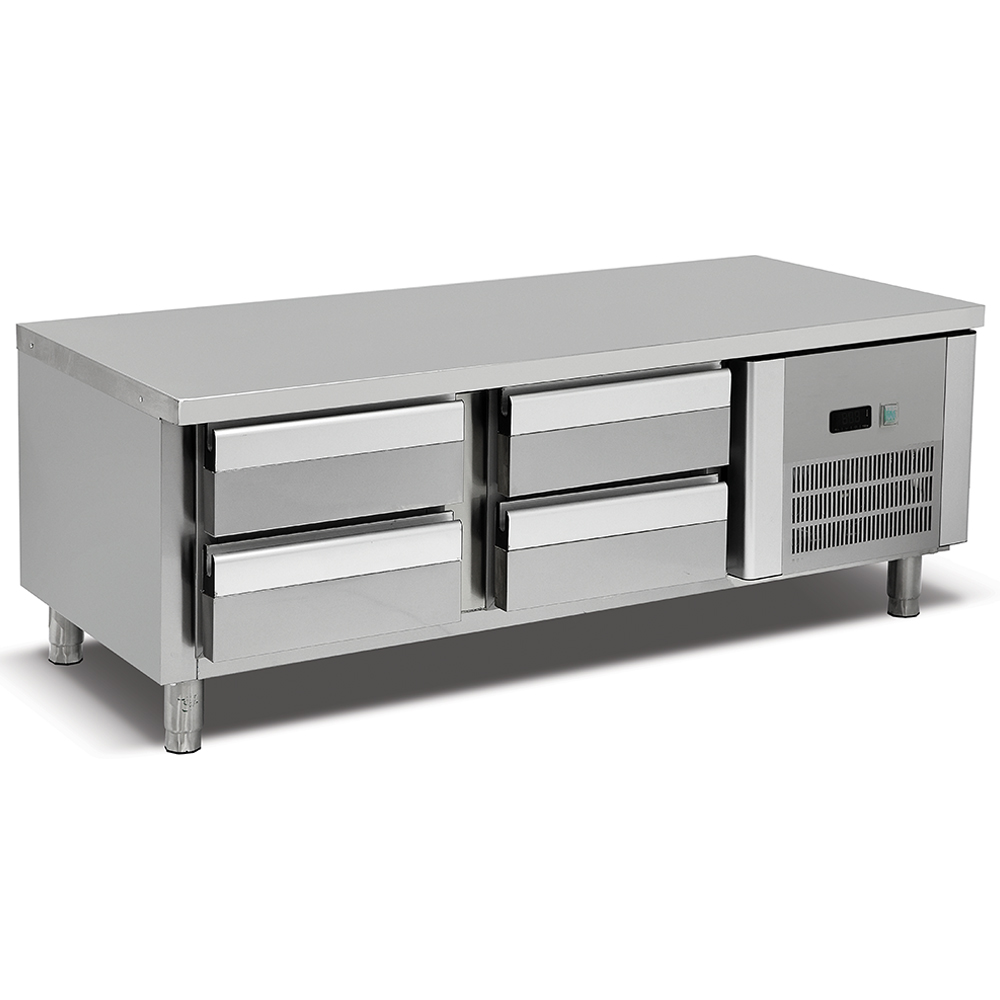 Masa rece undercounter, profesionala, inox, 4 sertare GN 1/1, 160*70*55 cm