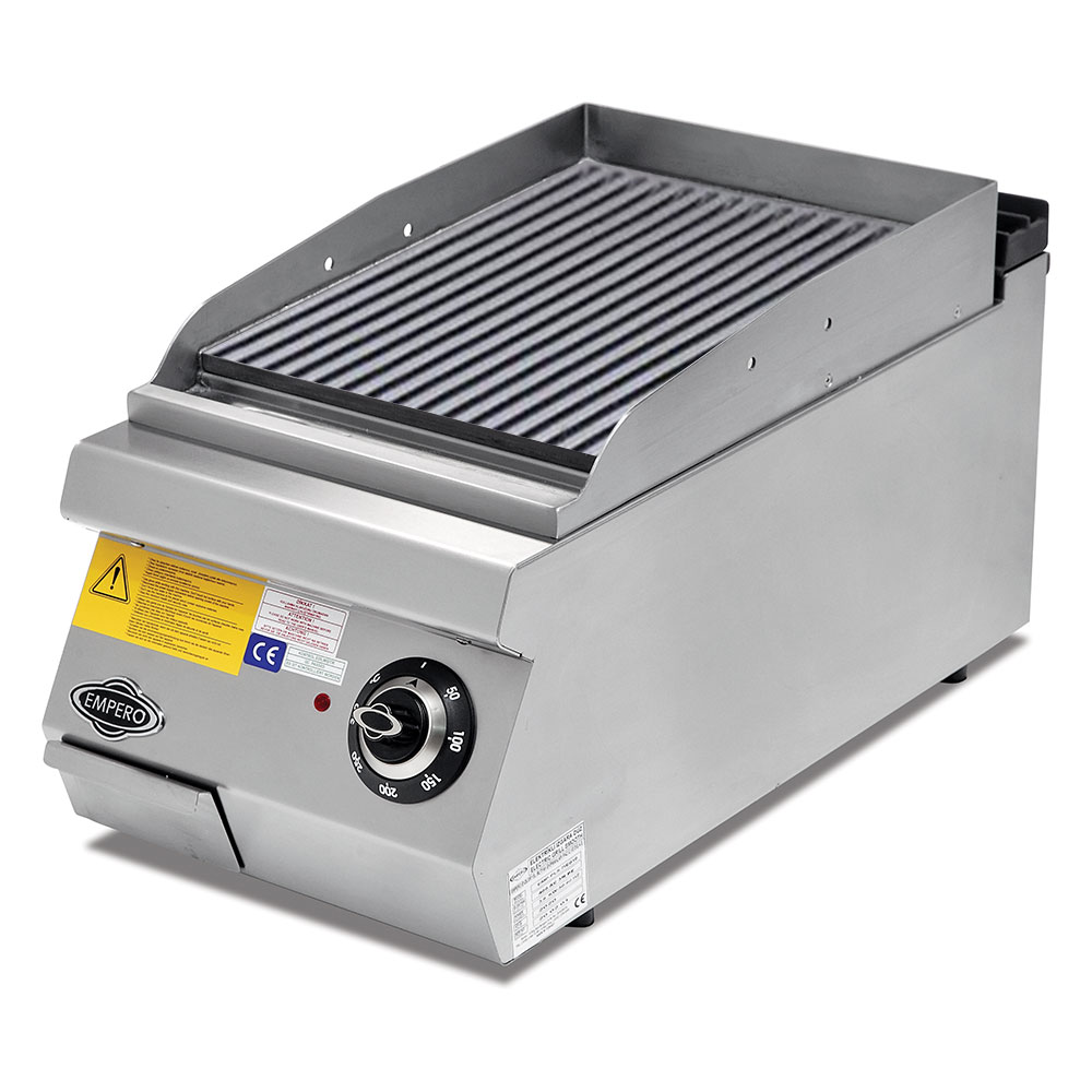 Grill electric profesional, inox, cu suprafata striata cromata PLUS, 40*73*30 cm