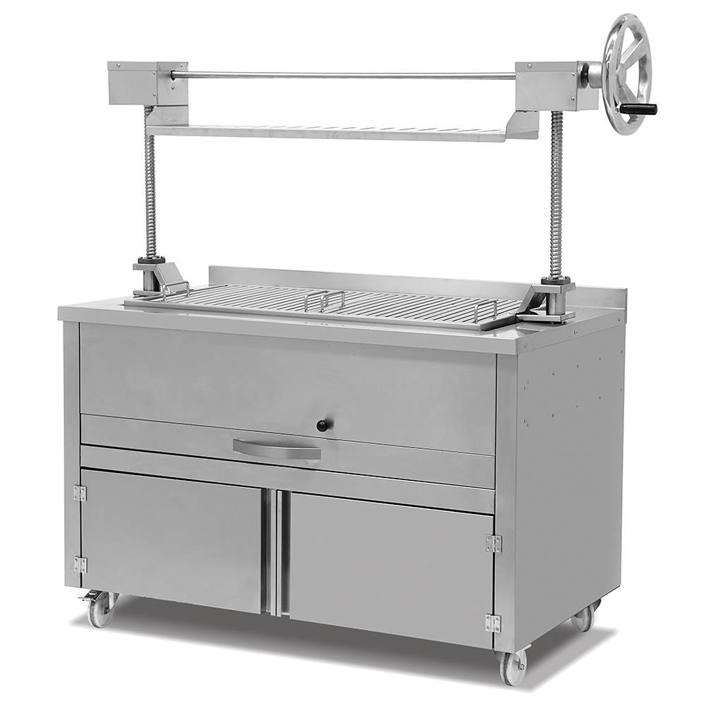 Grill profesional pe carbuni naturali, 134*80*90/1685 cm