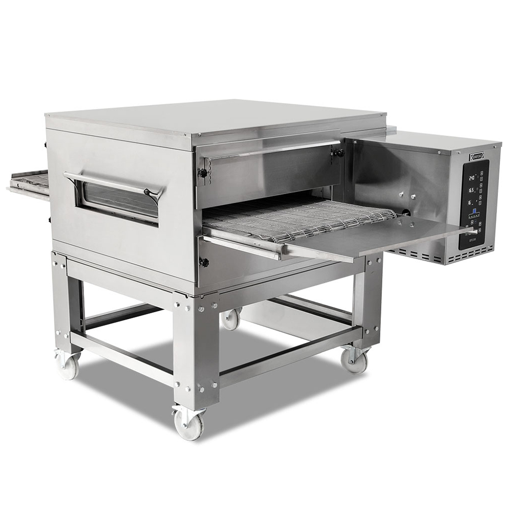 Cuptor profesional cu banda, pentru covrigi si pizza, electric, inox, banda 61*157 cm