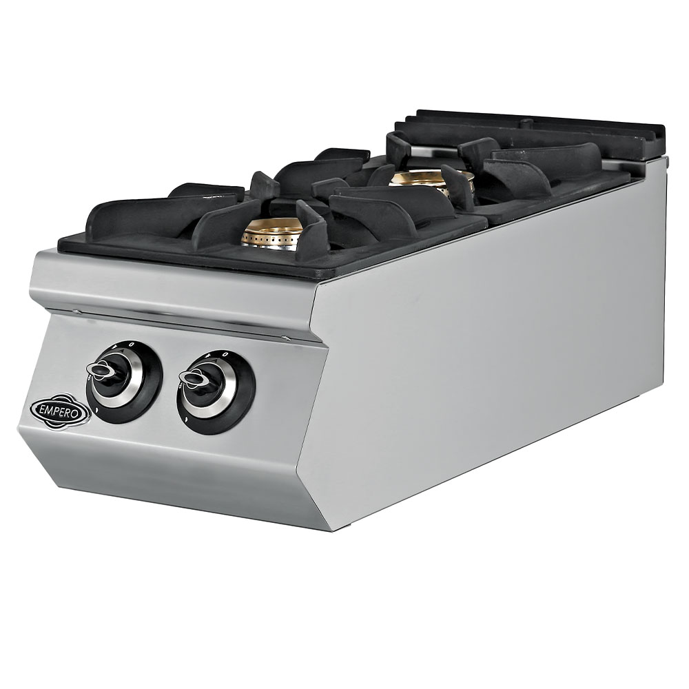 Masina de gatit pe gaz, inox, cu 2 arzatoare PLUS, 40*90*30 cm