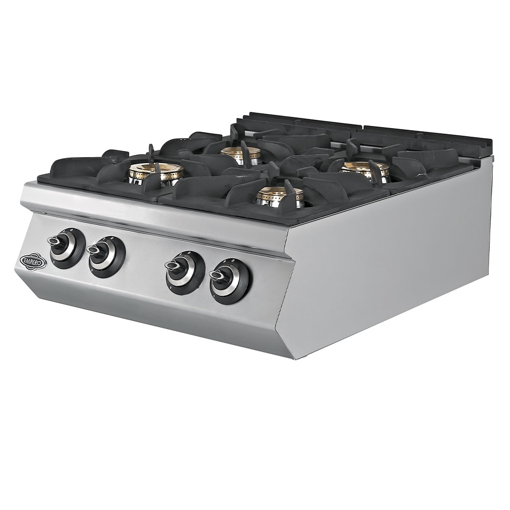 Masina de gatit pe gaz, inox, cu 4 arzatoare PLUS, 80*90*30 cm