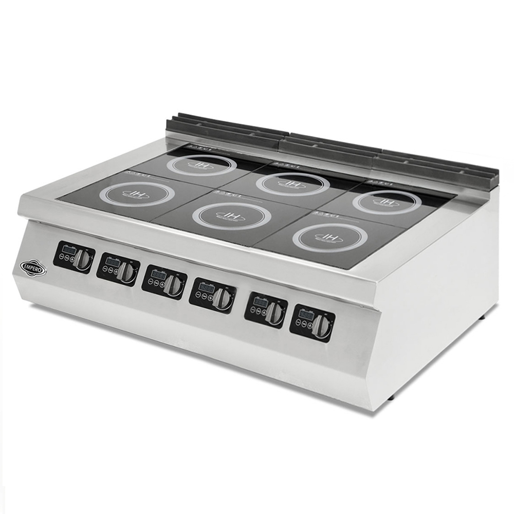 Masina de gatit electrica, inox, cu 6 plite cu inductie PLUS, 120*90*30 cm