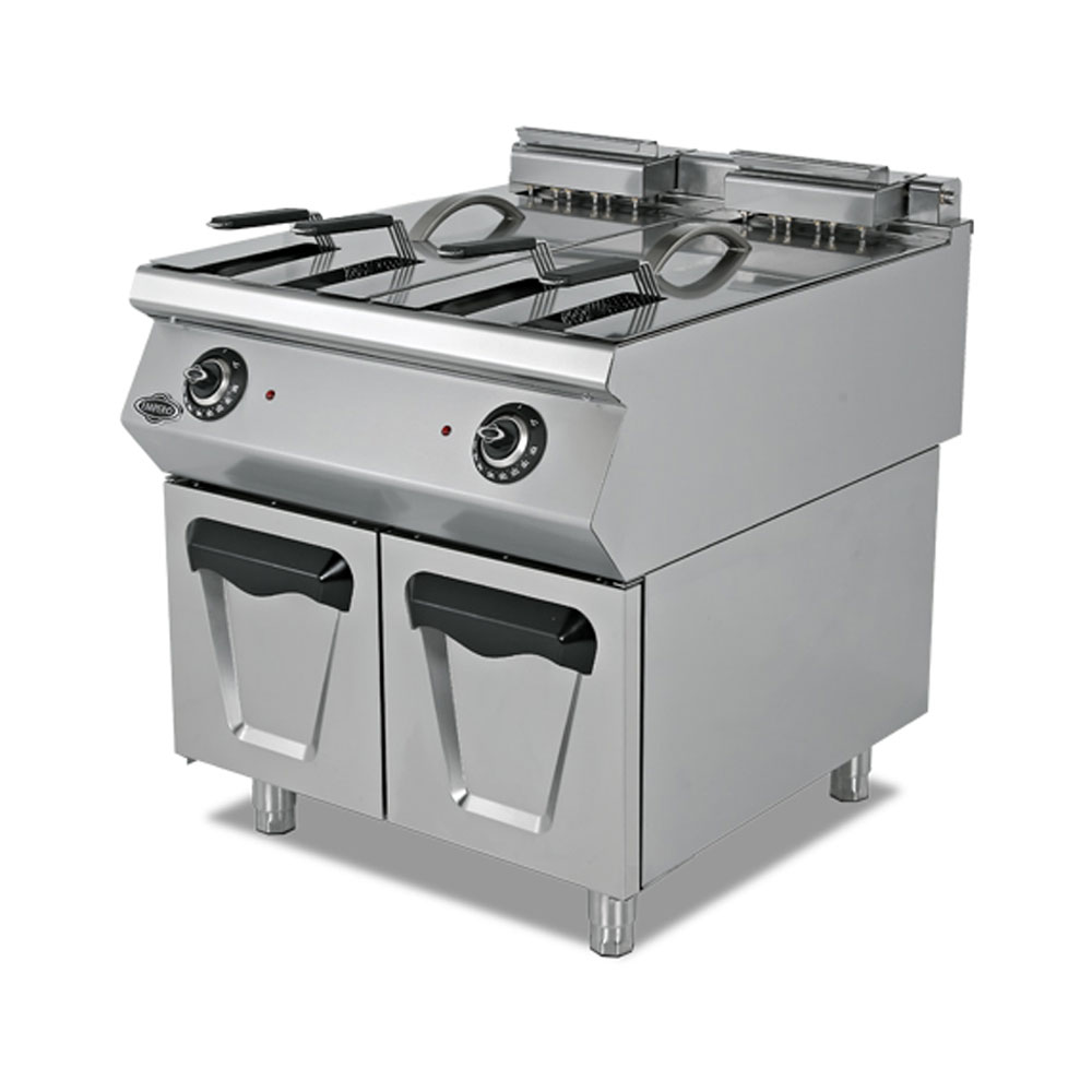 Friteuza electrica profesionala, inox, cu 2 cuve, 2*24 lt