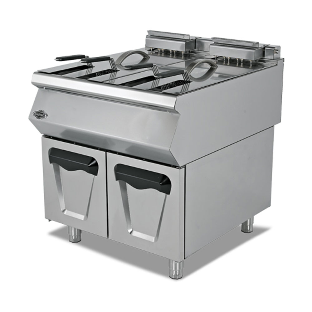 Friteuza gaz profesionala, inox, cu 2 cuve, 2*23 lt