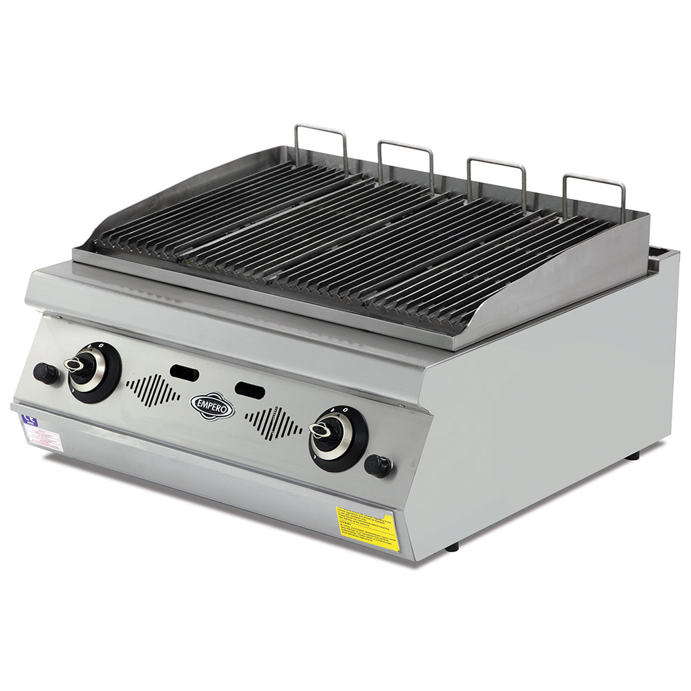 Grill pe gaz profesional, inox, cu steamer PLUS, 80*90*30 cm