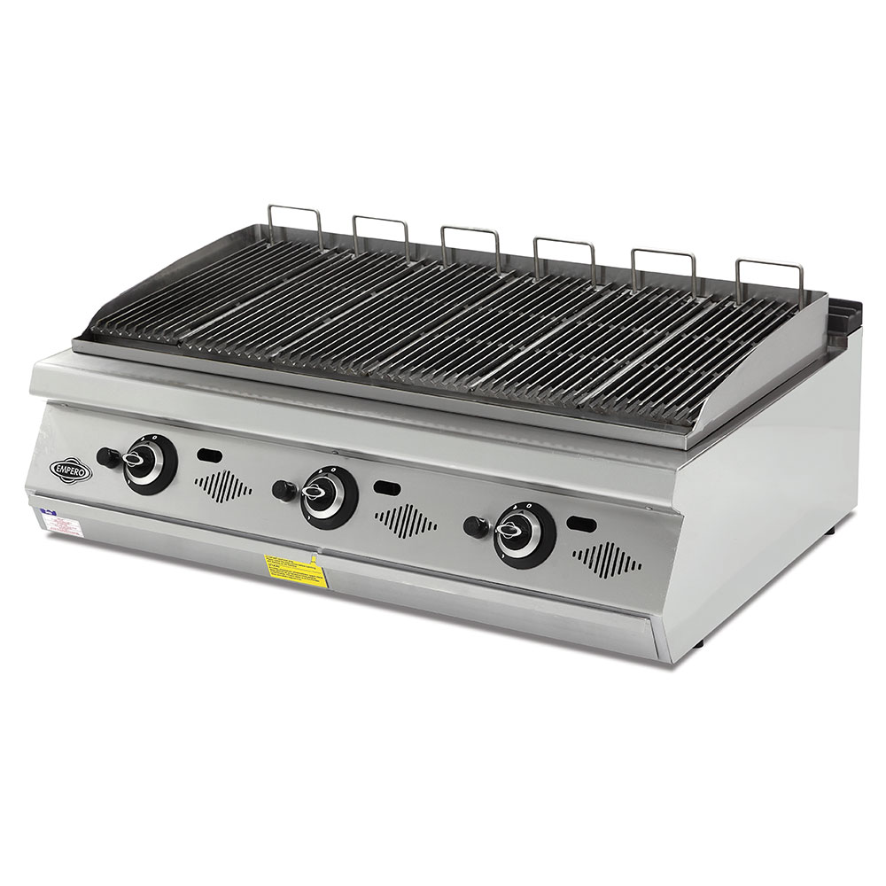 Grill pe gaz profesional, inox, cu steamer PLUS, 120*90*30 cm