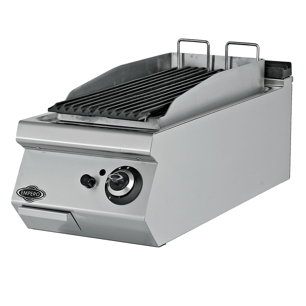 Grill pe gaz profesional, inox, cu roca vulcanica PLUS, 40*90*30 cm