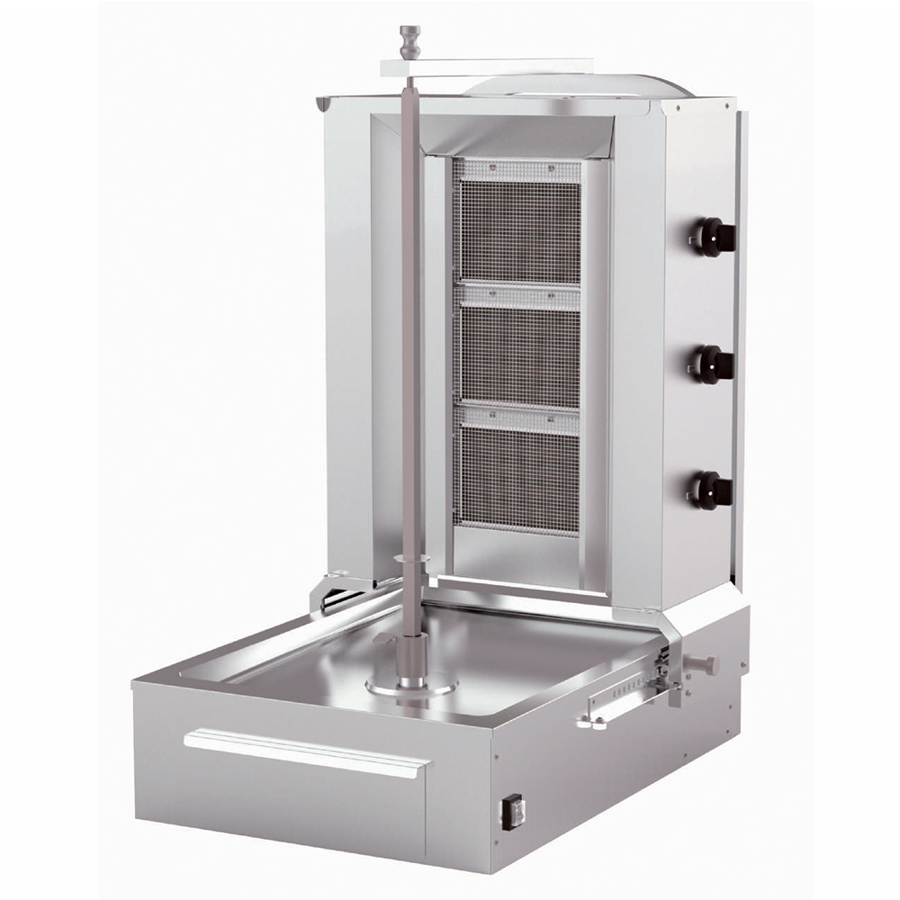 Aparat shaorma kebab pe gaz KALITEGAZ cu 3 arzatoare