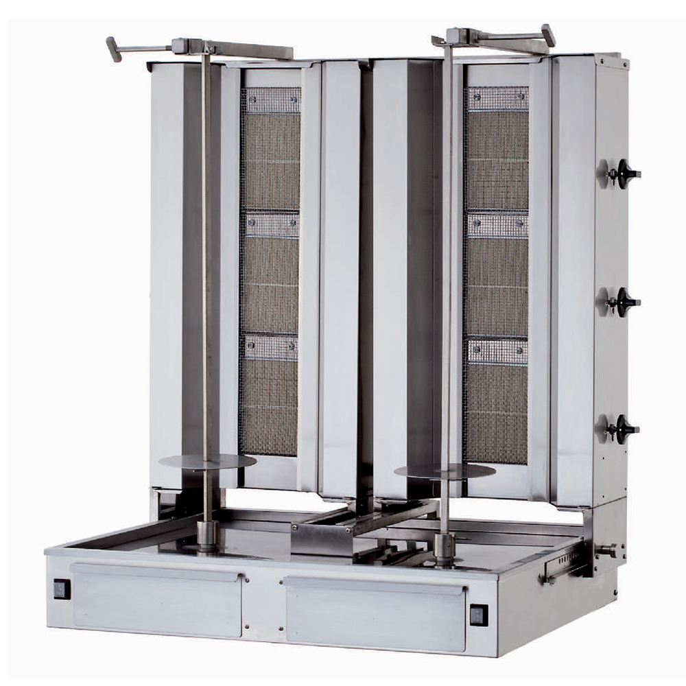 Aparat shaorma kebab pe gaz KALITEGAZ cu 3+3 arzatoare