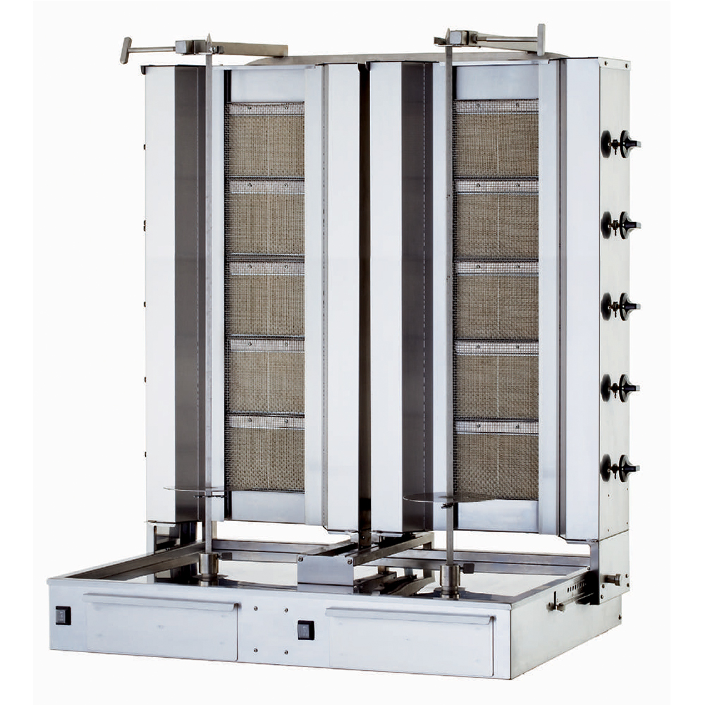 Aparat shaorma kebab pe gaz KALITEGAZ cu 5+5 arzatoare