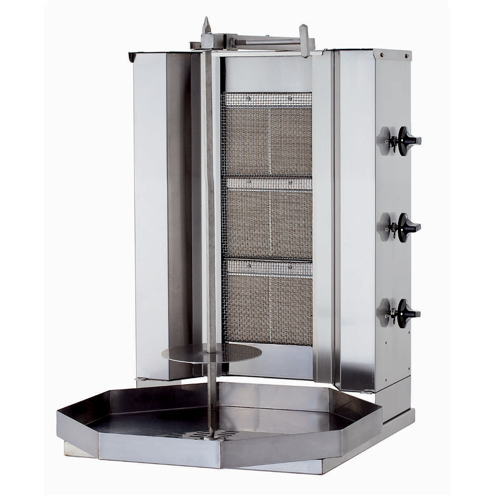 Aparat shaorma kebab pe gaz KALITEGAZ cu 3 arzatoare fara motor