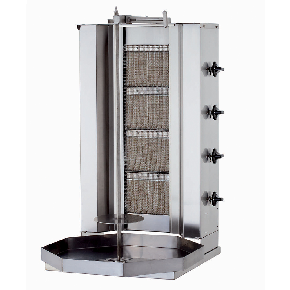 Aparat shaorma kebab pe gaz KALITEGAZ cu 4 arzatoare fara motor