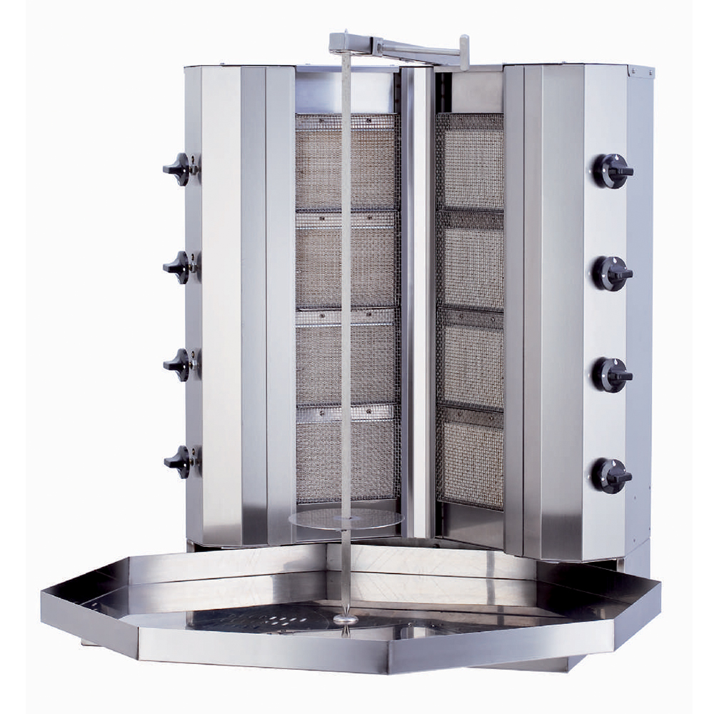 Aparat shaorma kebab pe gaz KALITEGAZ cu 4+4 arzatoare fara motor