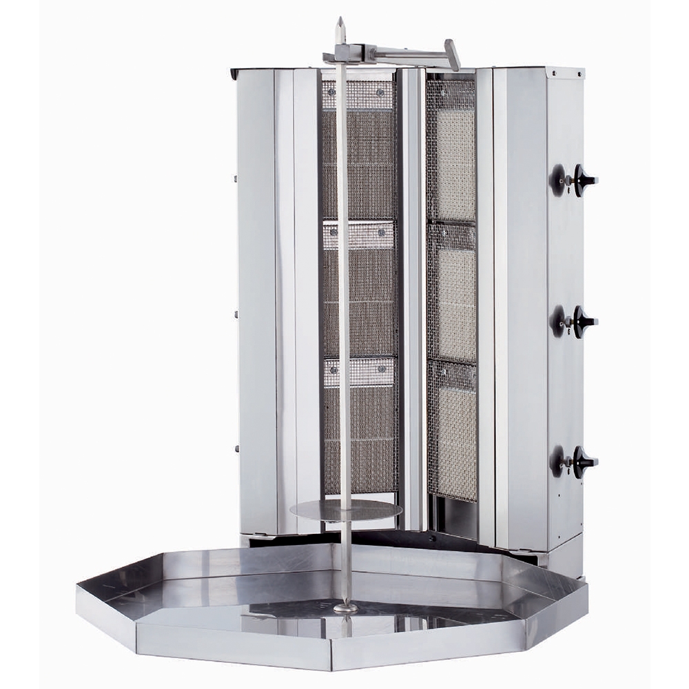 Aparat shaorma kebab pe gaz KALITEGAZ cu 3+3 arzatoare fara motor