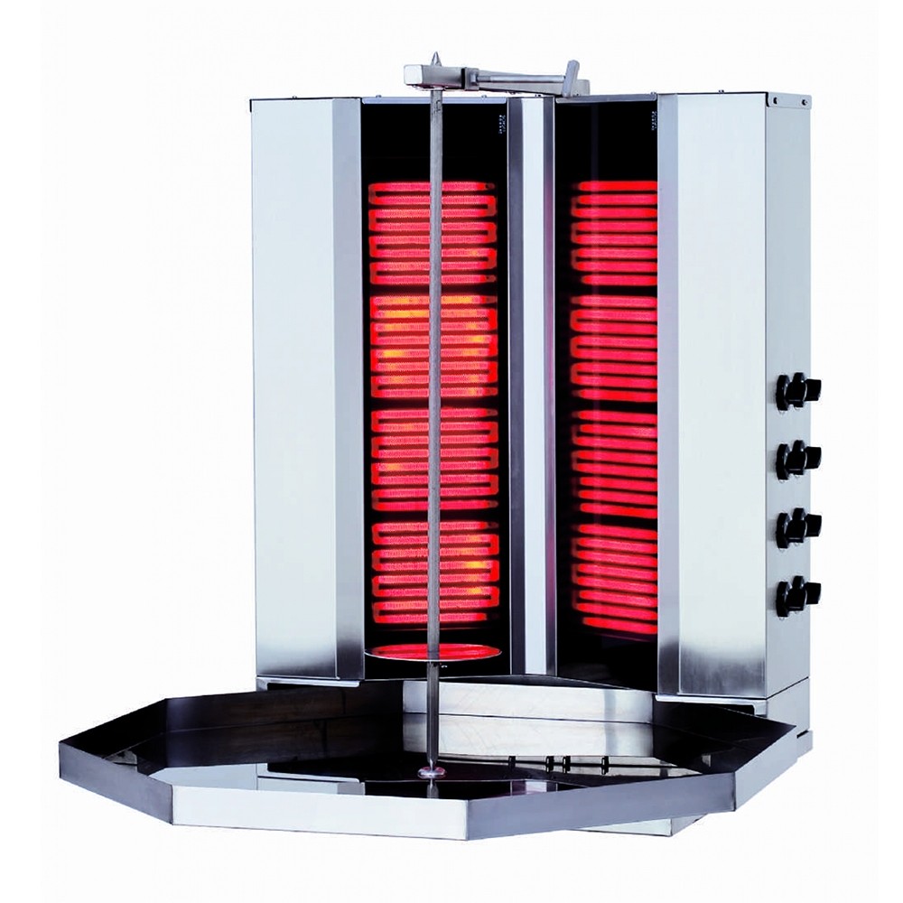 Aparat shaorma kebab electric KALITEGAZ cu 4+4 arzatoare fara motor