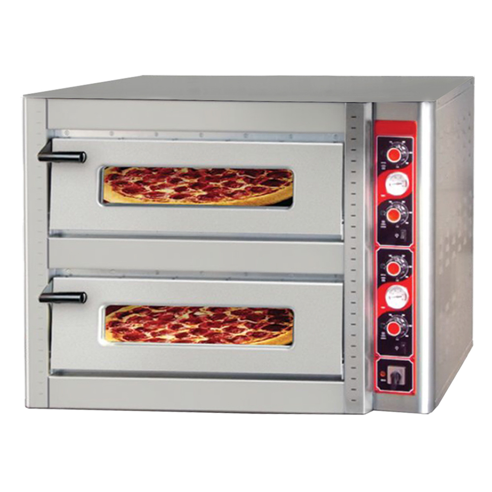 Cuptor profesional pentru pizza, electric, 2 vetre, baza FULL STONE, 4+4 pizza / 30 cm