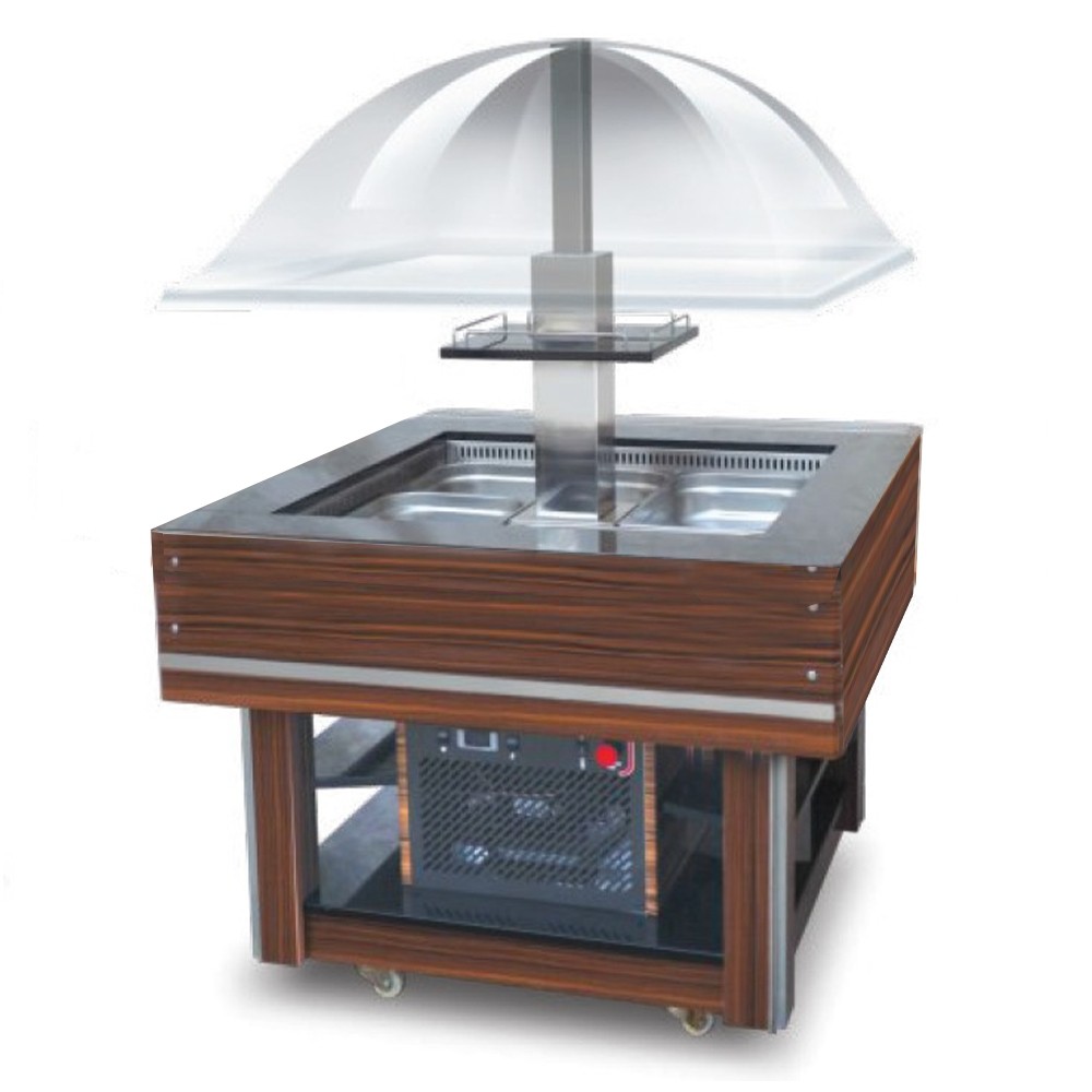 Salad bar, inox, 8*1/1 GN, racire ventilata, 153*153*135/170 cm