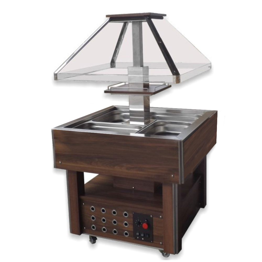 Salad bar, inox, 4*1/1 GN, racire statica, 100*100*135/170 cm