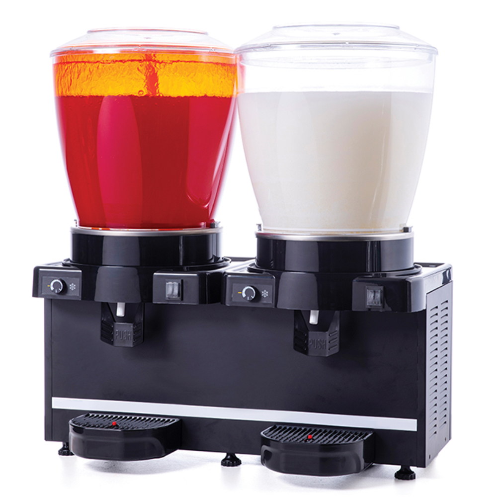 Aparat dozator special suc, ayran , ceai rece, capacitate 1 bazin 22 lt mixer + 1 bazin 22 lt dispersie cu panou analog