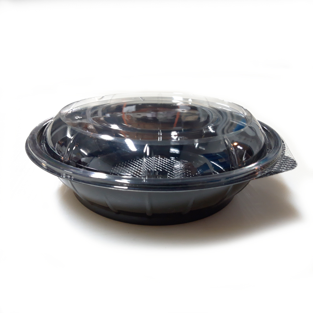 Caserola rotunda salata din plastic cu capac 1000 ml - Set 50 buc.