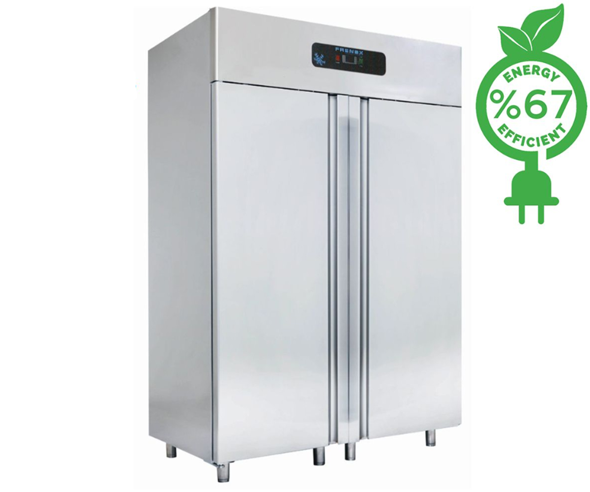 Dulap congelator vertical inox, FRENOX cu 2 usi, Eficienta Energetica, 1400 lt